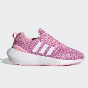Adidas pink with white stripes swift run 22 shoes size 5, new with tags!